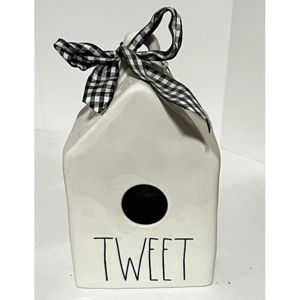 Rae Dunn TWEET Birdhouse White House Shaped